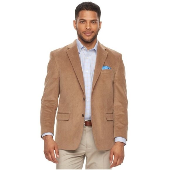 NEW! Chaps Ralph Lauren Corduroy Blazer Jacket Cotton Tan Brown Mens SZ 40 Slim - Picture 1 of 8